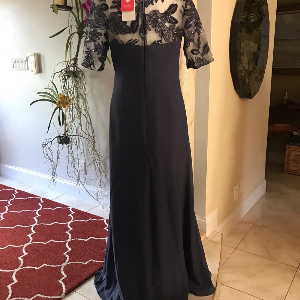 JJs House Dusty Blue Lace Maxi Dress - Picture 4 of 12